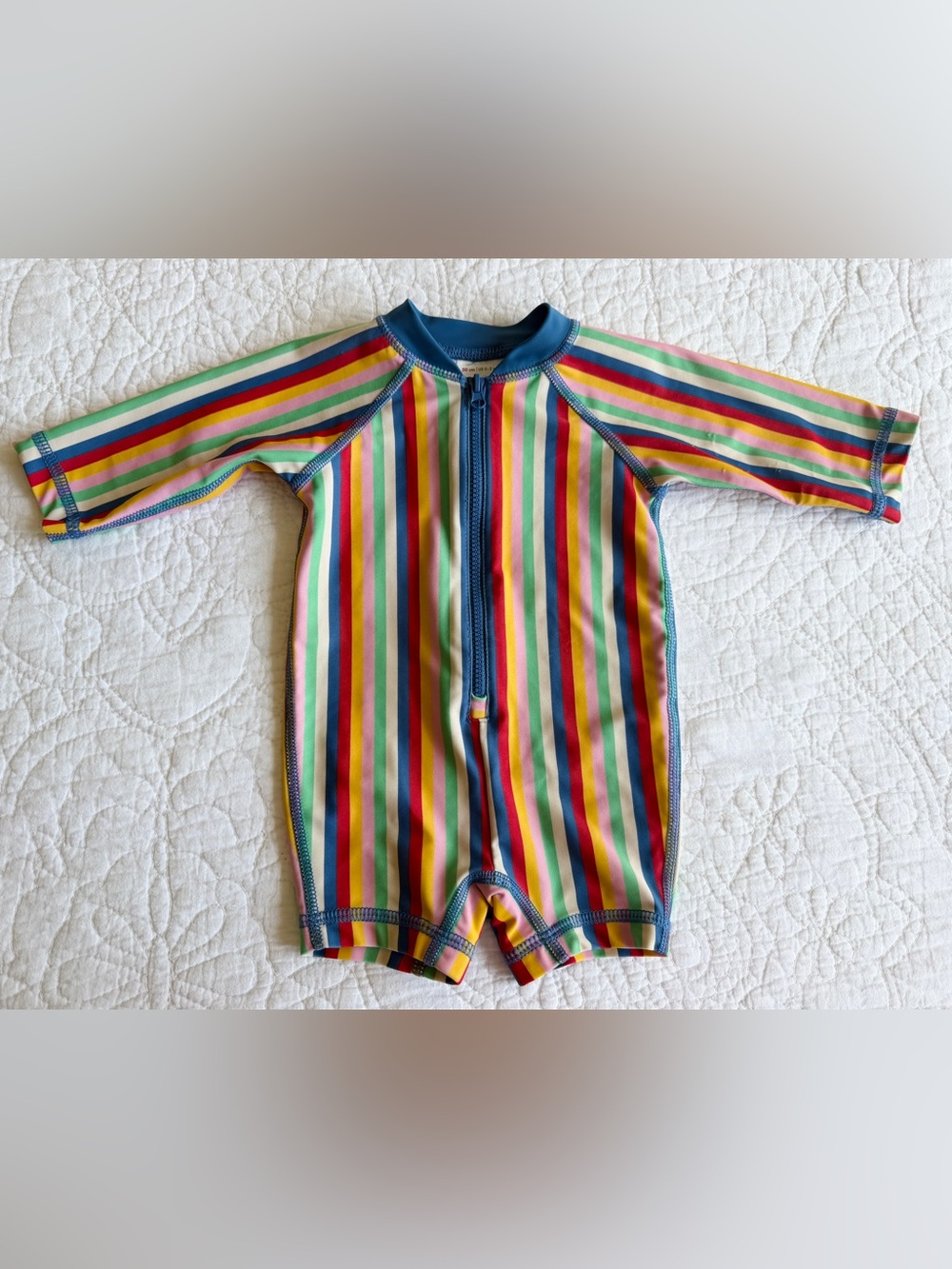 Hannah Anderson Infant Baby 0-3 Months Multicolor Striped Rash Guard Swimwear